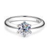 Sterling Silver Colorless Moissanite Ring