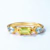 Sterling Silver Plated Gold Peridot Ring