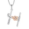 Sterling Silver Zircon Initial Custom Necklace