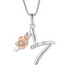 Sterling Silver Zircon Initial Custom Necklace