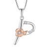 Sterling Silver Zircon Initial Custom Necklace
