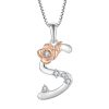 Sterling Silver Zircon Initial Custom Necklace