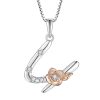 Sterling Silver Zircon Initial Custom Necklace