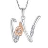 Sterling Silver Zircon Initial Custom Necklace