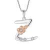Sterling Silver Zircon Initial Custom Necklace