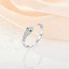 Sterling Silver Cubic Zirconia Open Snake Ring