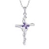 Sterling Silver Cubic Zirconia Cross Pendant Necklace