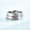 Heart Shaped Fingerprint Sterling Silver Rings for Couples