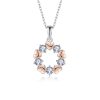 Sterling Silver Rose Gold Plated Love Circle Necklace