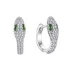 Sterling Silver Cubic Zirconia Snake Earrings