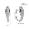 Sterling Silver Cubic Zirconia Snake Earrings