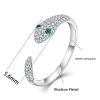 Sterling Silver Cubic Zirconia Open Snake Ring