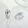 Sterling Silver Cubic Zirconia Snake Earrings