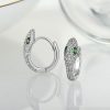 Sterling Silver Cubic Zirconia Snake Earrings