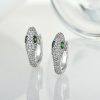 Sterling Silver Cubic Zirconia Snake Earrings