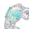 Lab-grown Synthetic Opal Silver Ring