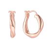 Rose Gold Plated Twisted Irregular Hoop Earrings