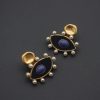 Vintage Enamel Evil Eye Gold Plated Earrings