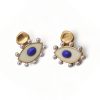 Vintage Enamel Evil Eye Gold Plated Earrings