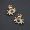 Vintage Enamel Evil Eye Gold Plated Earrings