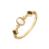 White Chalcedony Gold Plated Ring