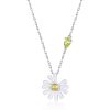 White Daisy Sterling Silver Necklace