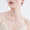 Rose Shape Moissanite Sterling Silver Chain Necklace