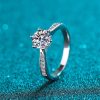 Moissanite Silver Ring