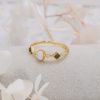 White Chalcedony Gold Plated Ring