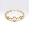 White Chalcedony Gold Plated Ring
