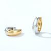 Two Tone Huggie Hoop Earrings
