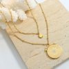 Eight Awn Star Layered Gold Plated Necklace