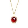 Gold Plated Red Garnet Pendant
