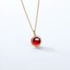 Gold Plated Red Garnet Pendant