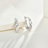 Irregular Shaped Sterling Silver Hoop Earrings