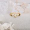 White Chalcedony Gold Plated Ring